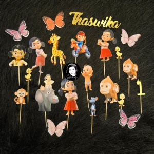 Custom Chutty Kannama with Name & Age Cake Topper Combo