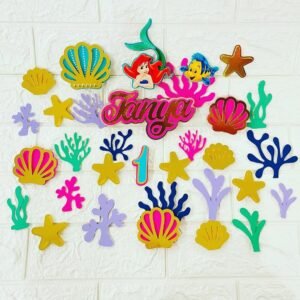 Custom Little Mermaid Cake Toppers with Name and Age